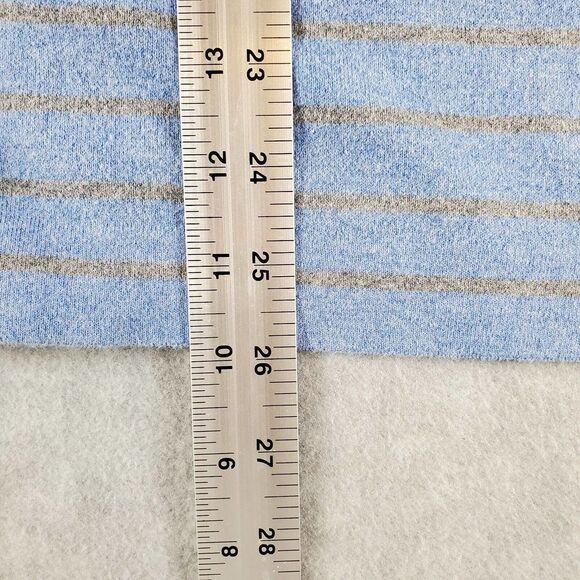 Peter Millar Sweater Mens Medium Blue Stripe Crown Comfort 1/4 Zip Golf Pullover - Picture 3 of 7